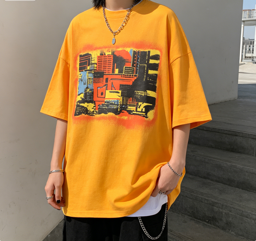 Oversized Printed Graphic Short Sleeve T‑shirt Streetwear