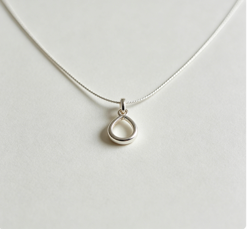 Minimalist Dainty Silver Pendant Necklace Daily Jewelry