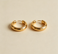 Small Polished Gold Hoop Earrings Minimalist